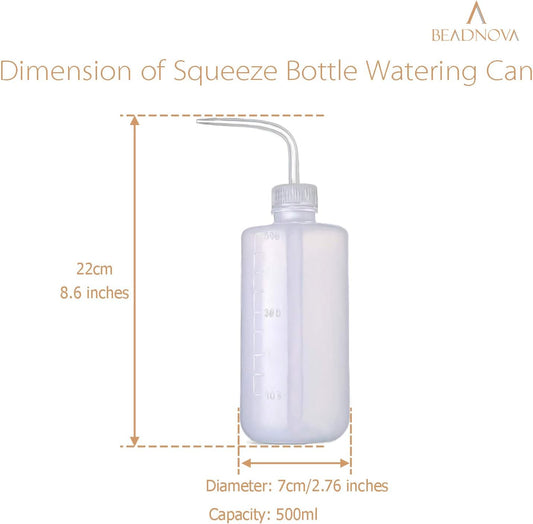 Irrigation Bottle 500ml 17oz Indoor Plant Watering Can Water Squirt Plastic Rinse Bottle for Eyelash Extensions Eye Wash Tattoo Lab (3pcs)