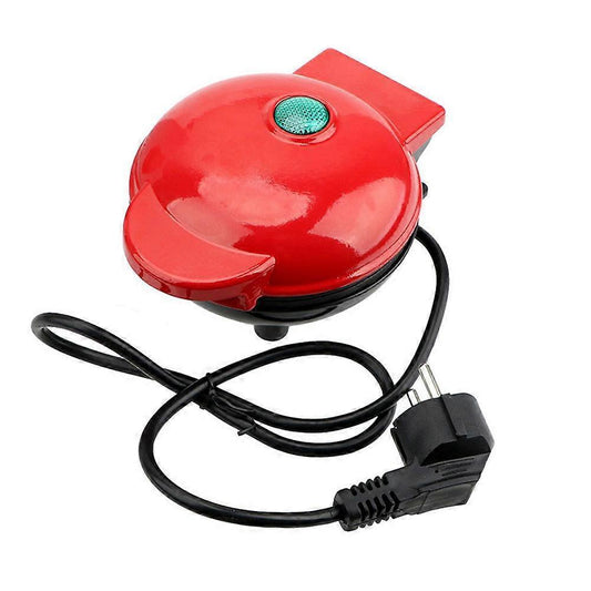 Mini Waffle Maker - Nonstick Round Red Waffle Machine for Parties, Babies & Holiday Treats