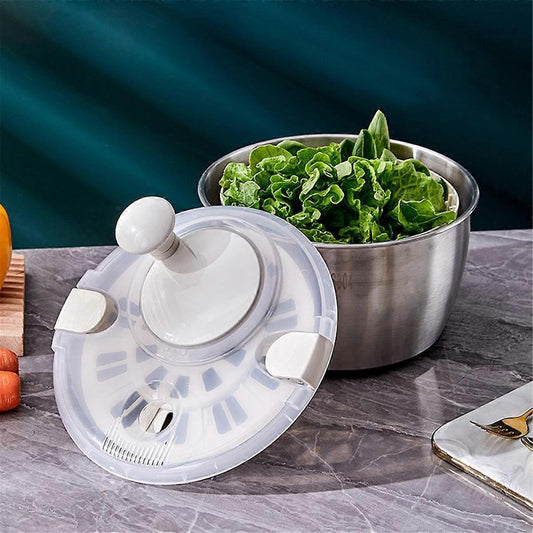 Salad Spinner Fruit and Vegetable Dryer with Milky Liner