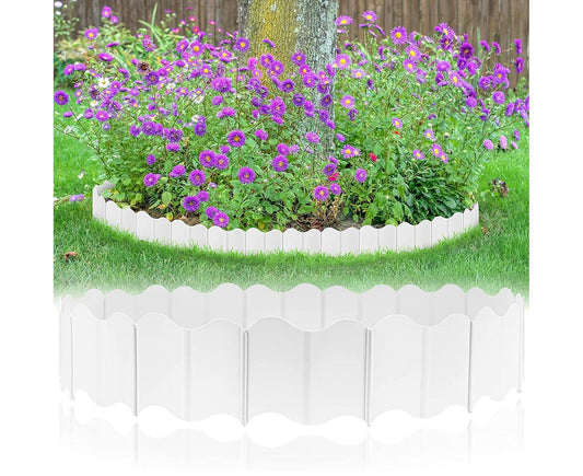 20Pcs Border Fence Walkway Landscape Edging - White