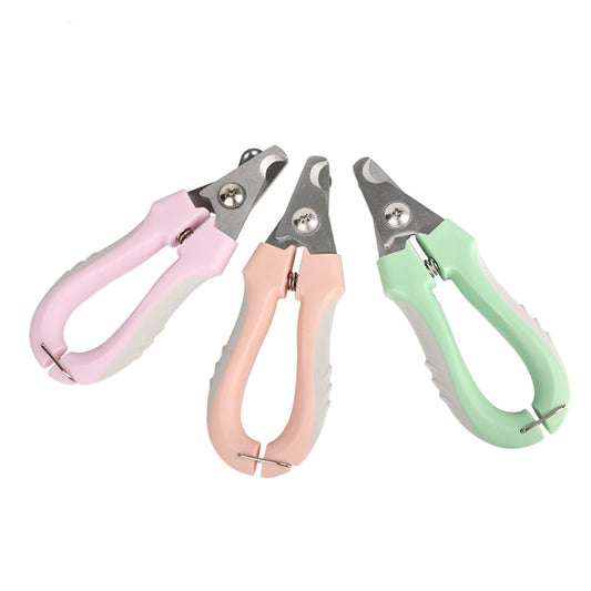 3 PCS Pink Professional Pet Nail Clippers for Dogs and Cats - Sharp Stainless Steel Blades with Safety Guard and Anti-Splash Baffle - Ergonomic Non-Slip Handle for Safe and Easy Grooming
