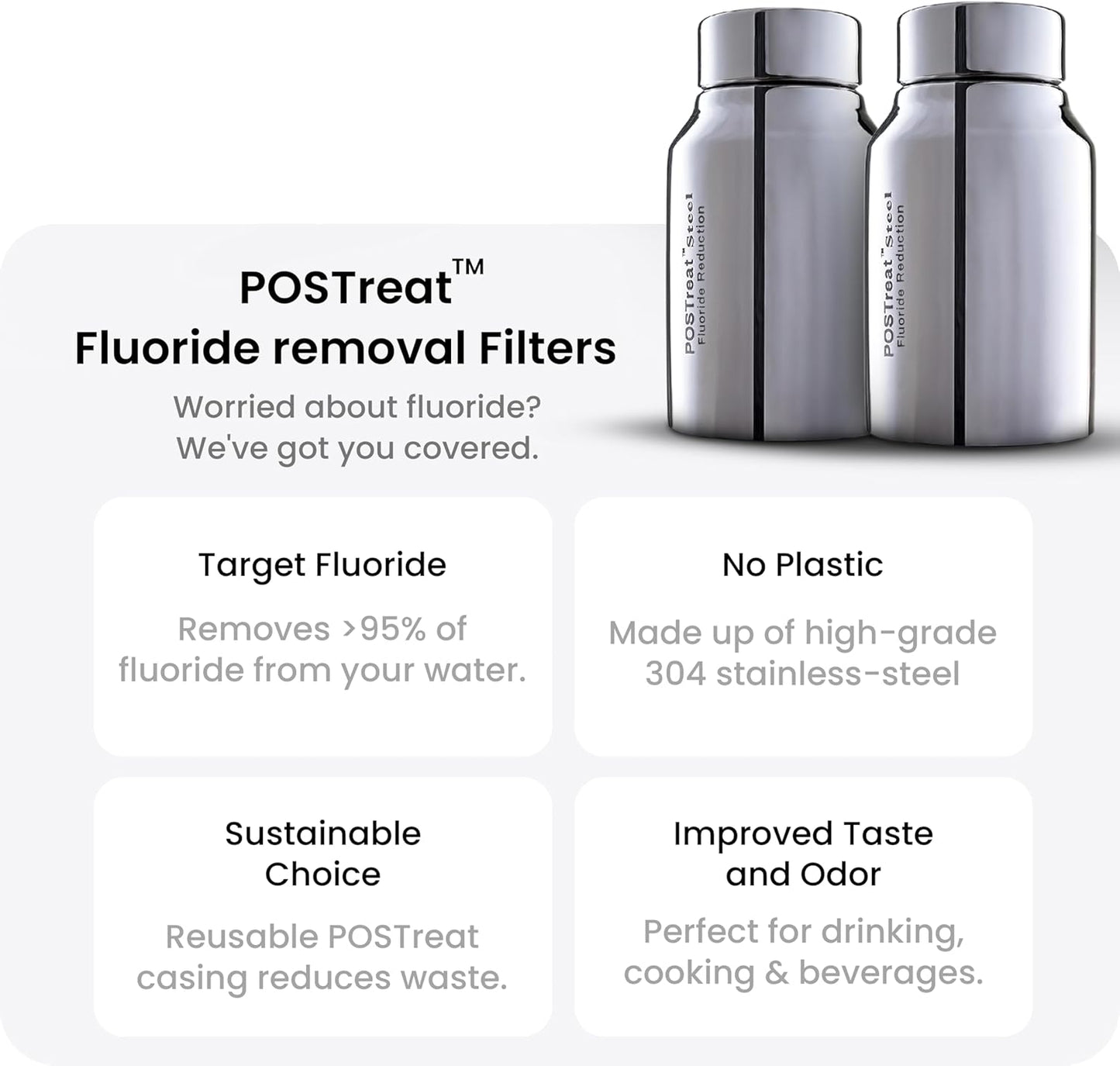 POSTreat™ Steel Fluoride & Arsenic Reduction Filter Elements