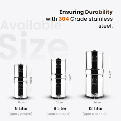 Phoenix Stainless Steel 6L with Fluoride & Smart Carbon Filter