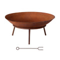 Grillz 56cm Fire Pit Iron Rustic Bowl Outdoor - MDM Australian