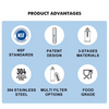 Aimex Gravity-fed Water Filtration System Stainless Steel 304 Fluoride Removal 8.5L