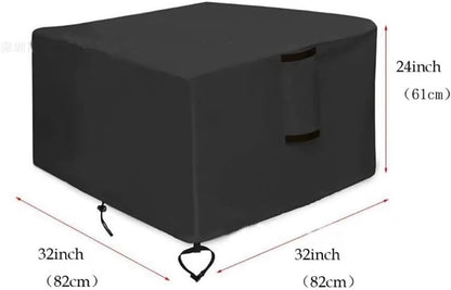 82*82*61 cm - Square Fire Pit Cover - Patio Fireplace Cover - Waterproof Square Outdoor Fire Pit Cover - Barbecue Stove Cover - Dust Cover - Square - Heavy 420D Oxford Fabric - Outdoor Fireplace Cover - Black