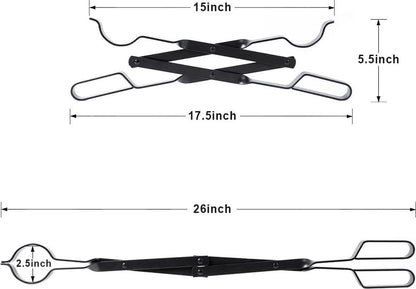 Fire Pit Tongs - Fire Pit Tongs - Fireplace Accessories - Fireplaces - Fire Pit Tool for Outdoor Indoor Camping - Wood Stoves - Fire Pits - Black - Steel - 26 Inch