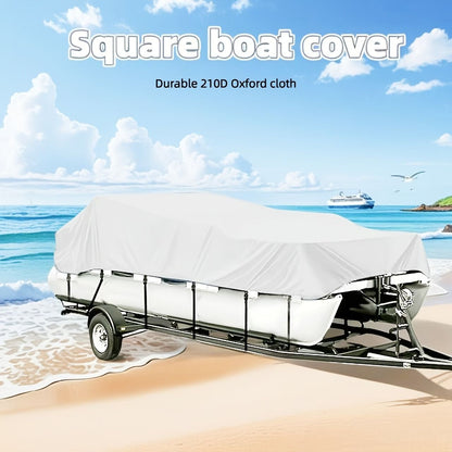 Trailerable Boat Cover – 600DHeavy Duty Waterproof Tarp with Storage Bag, Designed for V-Hull, Fish & Ski, Runabout, Bass & Fishing Boats,23-25FTSilver