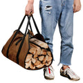Canvas Firewood Basket, Canvas Firewood Bag, Water-Resistant Firewood Basket, Foldable Firewood Accessories - MDM Australian