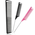 3 Pcs Rat Tail Parting Comb for Braids Carbon Fiber Stainless Steel Pintail Teasing Combs Heat Resistant - MDM Australian