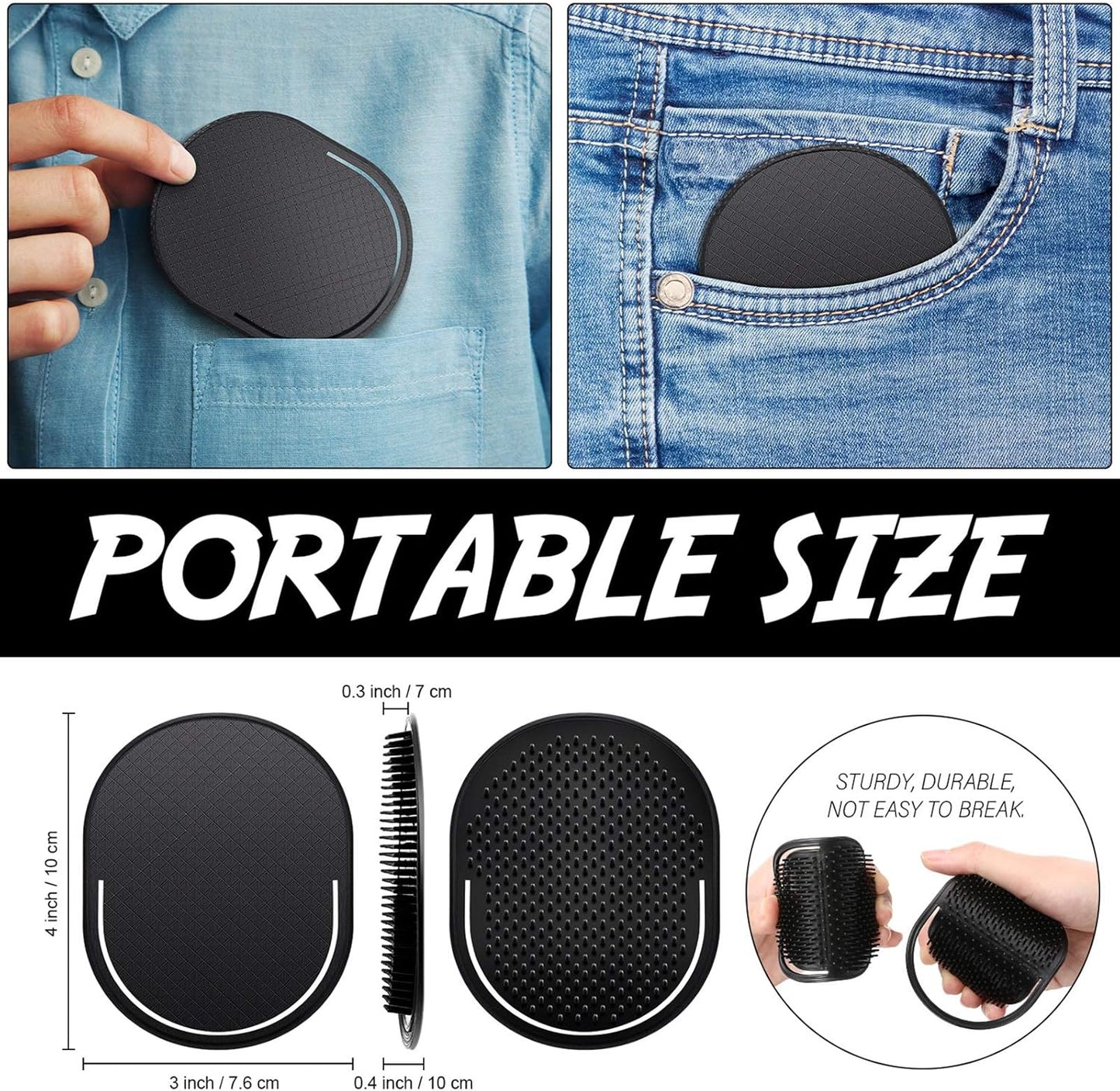 6 Pieces Pocket Palm Combs Pocket Brush, Shampoo Brushes, Scalp Massager Hair Brush Comb for Men Travel