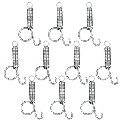 10 Pack Spring Cage Latch Door Spring Hook, Pet Door Latch Metal Finger Pet Cage Lock Wire Clips Rabbit Cages Accessories for Rabbit, Dog, Cat, Parrot, Guinea Pig, Small Animal Cages Doors (Large)