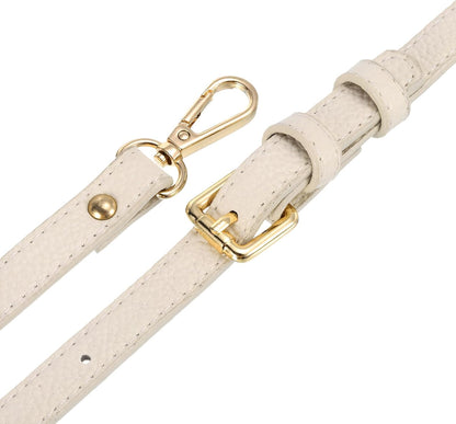 Purse Strap, Leather Adjustable Replacement Strap for Women's Crossbody Handbags Bag, 0.6" Wide, 41-51" Long (Beige)