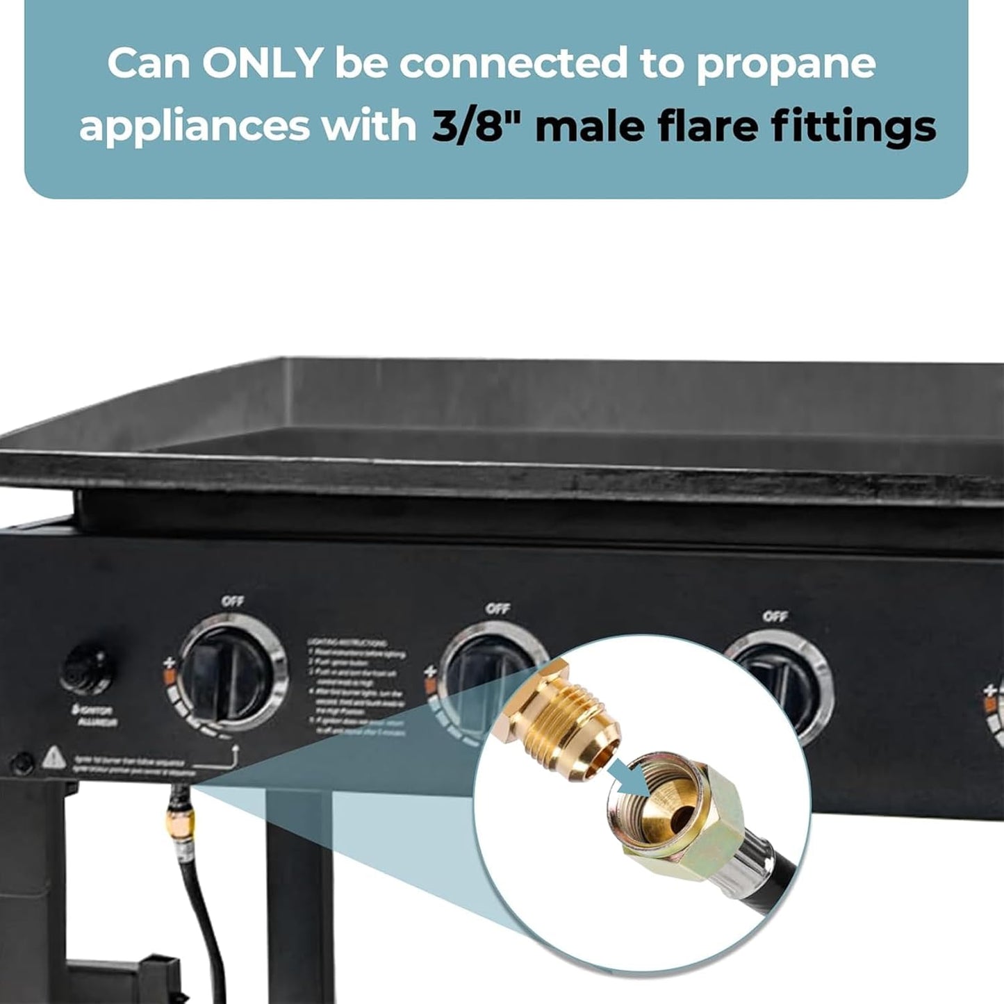 3.5 Feet Universal Gas Grill Regulator and Hose with Gauge, Replacement for Patio Heater, Weber, Charbroil, Nexgrill and Other Propane BBQ Grill, Fire Pit