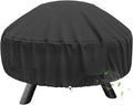 Round Fire Pit Cover for 22-32 Inch Fire Pit - Waterproof and Windproof, with Straps and Built-in Vents, 32 Dia x 13.5 H