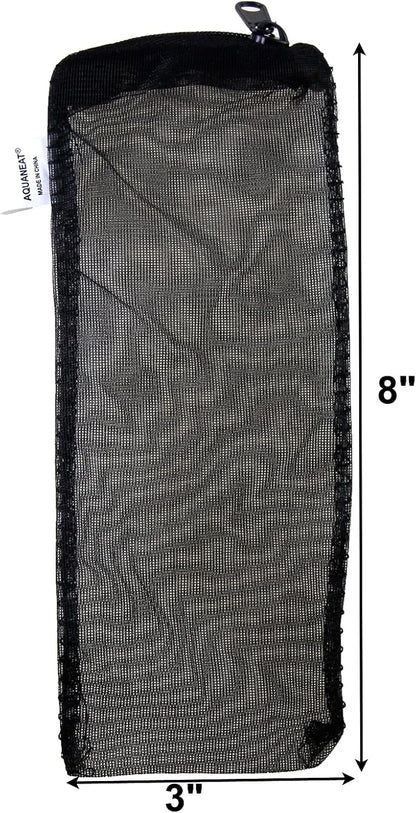 10pcs Aquarium Filter Media Bags, Fish Tank Fine Mesh Bags, 3”x4”/3”x8”/5.5”x8” with Plastic Zipper for Activated Carbon (3” x 8”)