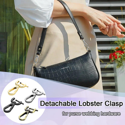 CooBigo 4Pack 5/8 Inch Detachable Snap Hook Swivel Clasp, Metal Swivel Lobster Claw Clasps for Paracord Lanyard, Purse Strap Clips Extender Hardware, Backpack Pendant, Pets Collar Accessory (Black)
