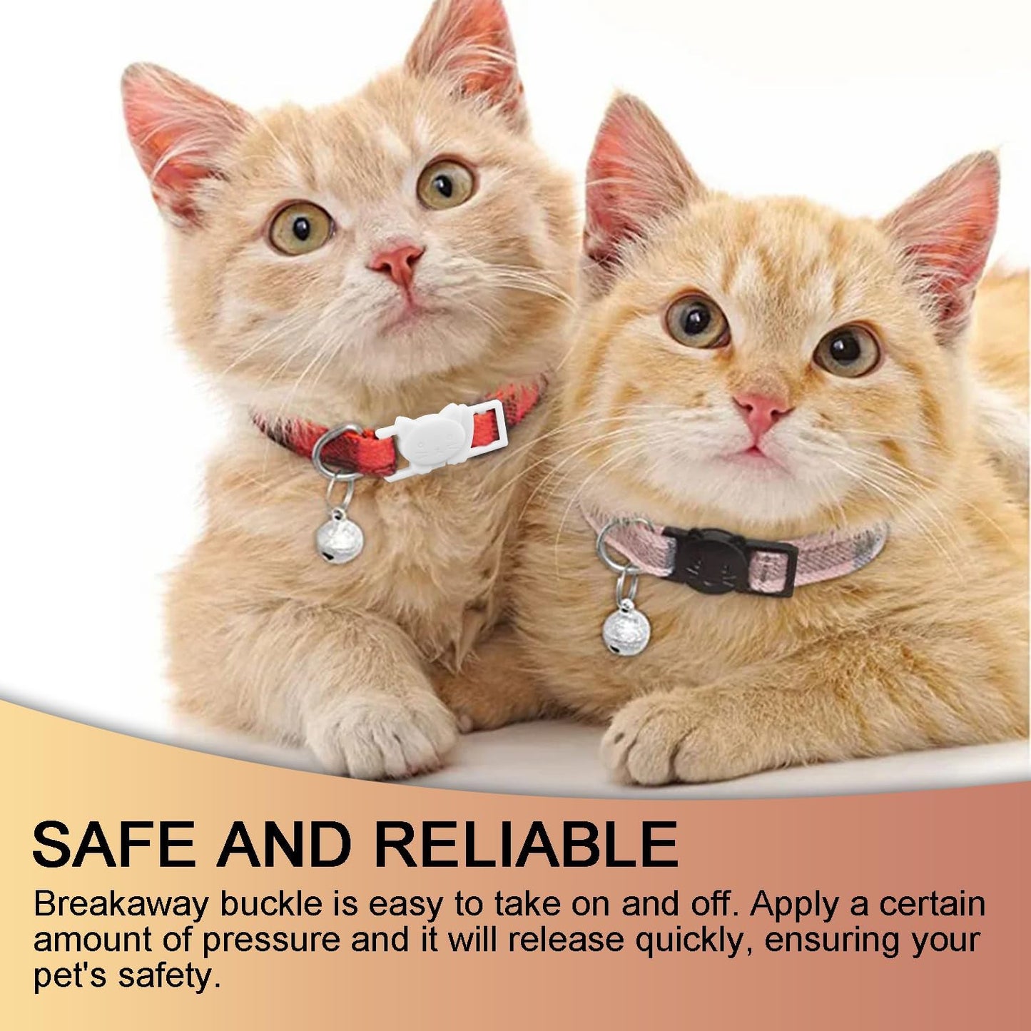 CooBigo 25Pack 3/8" Cat Collar Breakaway Clasps Accessories Plastic Adjustable Buckle Small Pet Supplies for Kitten Collar Straps DIY Cat Stuff(White)