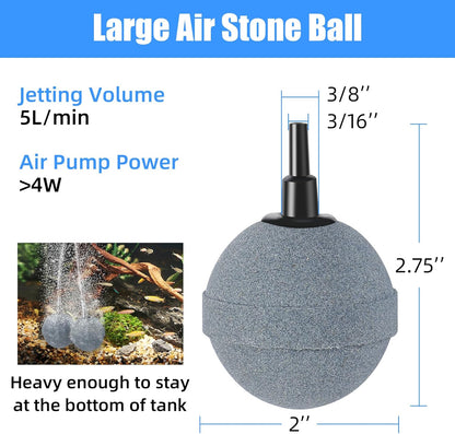 Air Stones for Ponds 2 Inch, Long Lasting Aerator Oxygen Differ, Air Pump Accessories for Aquariums, Fish Tanks, Hydroponics and DWC Reservoirs 4 Pack