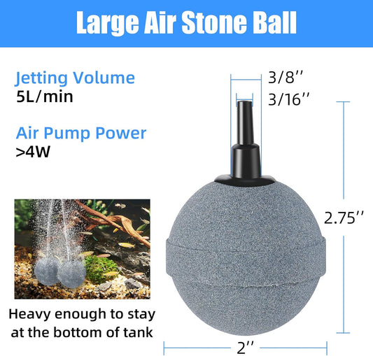 Air Stones for Ponds 2 Inch, Long Lasting Aerator Oxygen Differ, Air Pump Accessories for Aquariums, Fish Tanks, Hydroponics and DWC Reservoirs 4 Pack