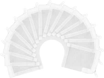 Aquarium Filter Media Bags 15pcs Fish Tank Extra Fine 100 Micron Mesh Bags with Plastic Zipper for Activated Carbon (3" x 4")