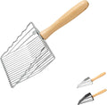 Premium Metal Cat Litter Scoop, 5X Faster Speed Sifter, Heavy Duty Steel Kitty Scooper, Beech Wood Handle - MDM Australian