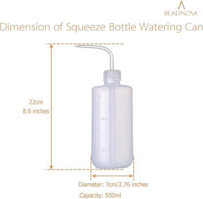 Irrigation Bottle 500ml 17oz Indoor Plant Watering Can Water Squirt Plastic Rinse Bottle for Eyelash Extensions Eye Wash Tattoo Lab (3pcs)