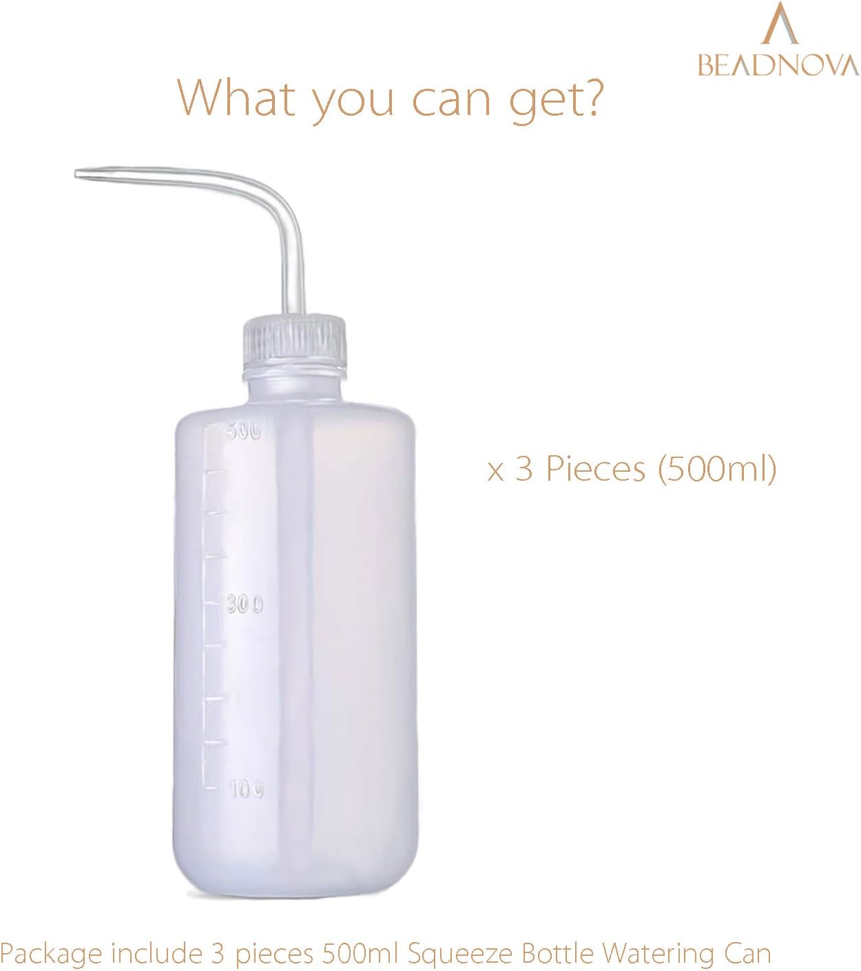 Irrigation Bottle 500ml 17oz Indoor Plant Watering Can Water Squirt Plastic Rinse Bottle for Eyelash Extensions Eye Wash Tattoo Lab (3pcs)