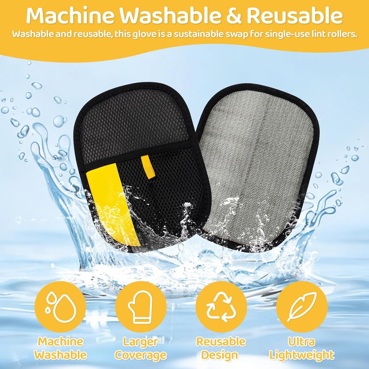 Pet Hair Removal Glove for Dogs & Cats, Upgraded 2PCS Electrostatic Pet Hair Remover with Grooming Comb, Reable Washable Magic Brh Hair Tool Mitt for Clothing, Couch, Carpet, Car Seat