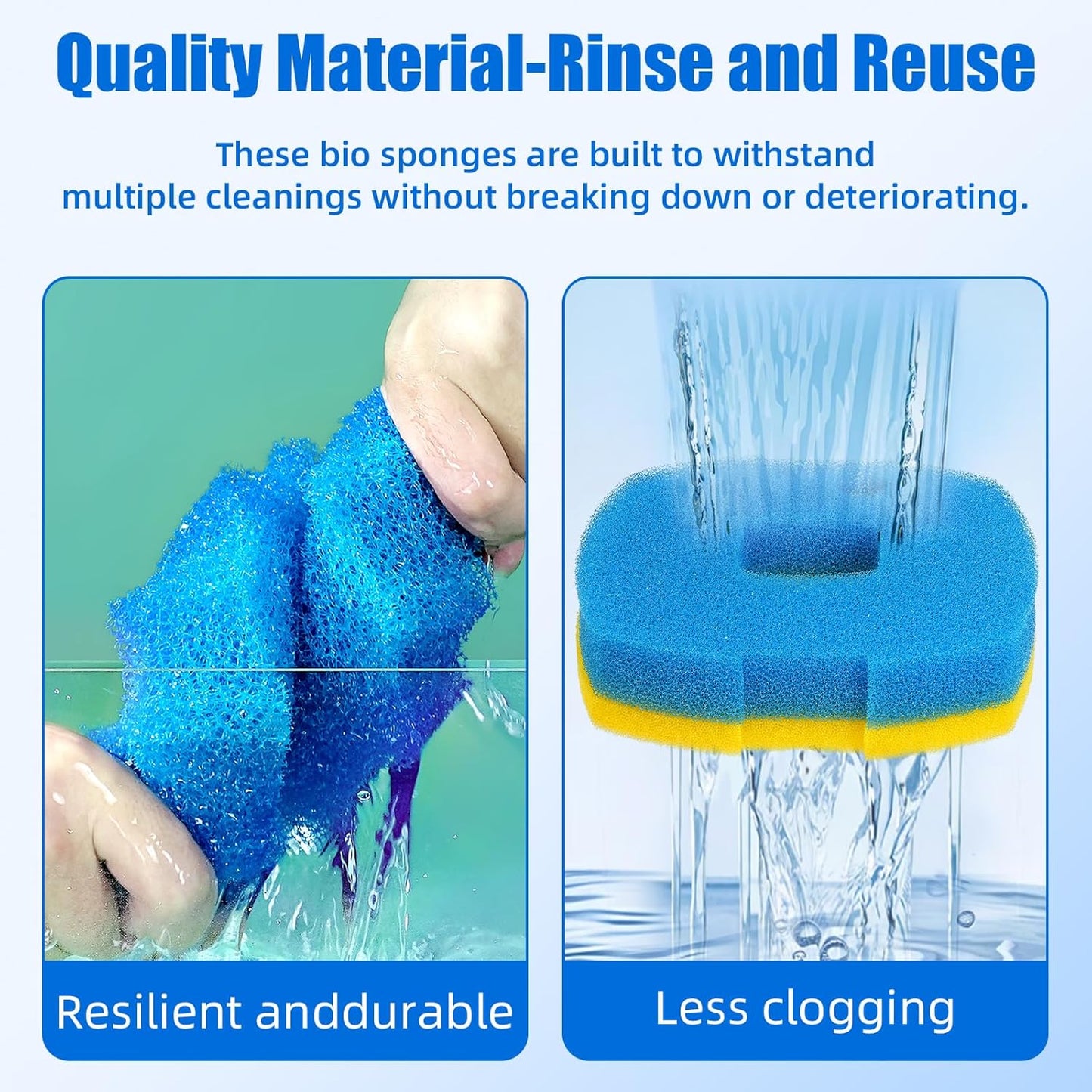 Replacement Pond Filter Sponge Compatible with Anbull/VIVOHOME 950/1370GPH Pond Filter Pump (4pcs)