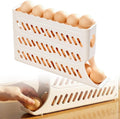 2026 Egg Holder for Fridge, Upgraded 4 Tiers Automatic Rolling Egg Dispenser, No Assembly Required Easy - MDM Australian