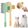 2-in-1 Pet Grooming Brh, Magic Pet Hair Remover Comb with Self-Cleaning Button for Dogs & Cats, Shedding Brh - MDM Australian