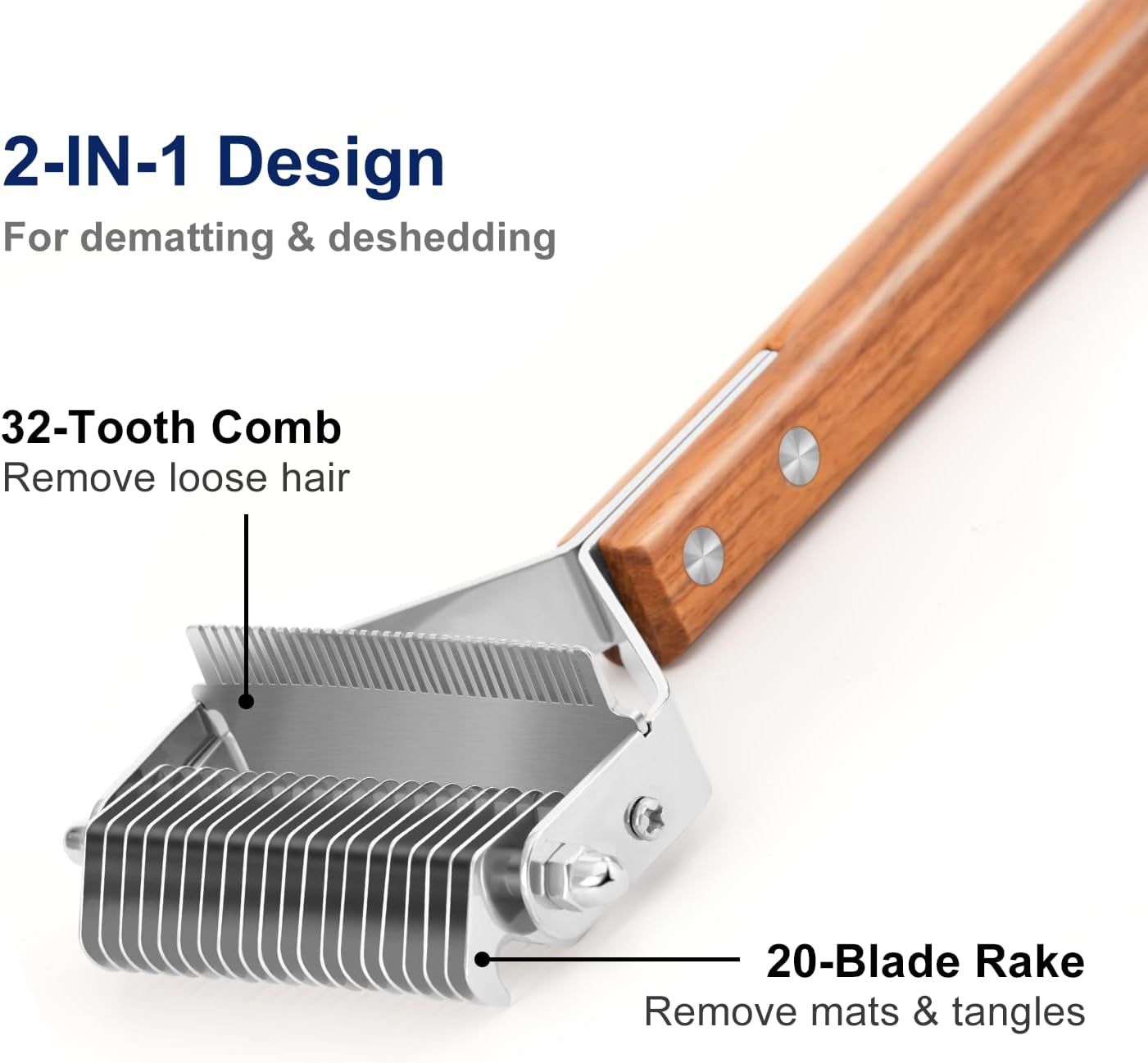 Dog Tie-Out Stake and 2-in-1 Shedding Grooming Tool