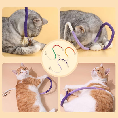 6Pcs Rope Cat Chew Toys, Multi-Color Interactive Cat Toy for 28 Inches, Safe Teeth Cleaning Toy for All Breeds (Style A)