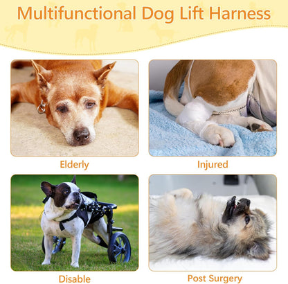 Dog Lift Harness Dog Sling for Large Dogs, Portable Dog Carrier Sling for Back Legs, Ajtable Hip Support Harness for Weak Rear Leg, Assist Senior Disabled Joint Injuried and After ACL