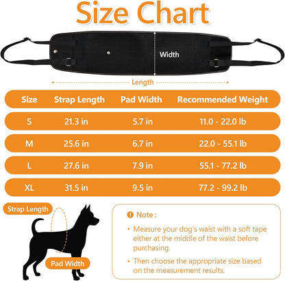 Dog Lift Harness Dog Sling for Large Dogs, Portable Dog Carrier Sling for Back Legs, Ajtable Hip Support Harness for Weak Rear Leg, Assist Senior Disabled Joint Injuried and After ACL