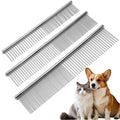 Biaungdo 3 Pcs Dog Grooming Combs Set, Metal Dog Comb for Removing Tangles and Knot, Cat Brush Grooming Tool - MDM Australian
