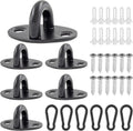 Biaungdo 6 Pcs Stainless Steel Ceiling Hooks, Black 1.54" x 1.06" Pad Eyes Plate Marine Hardware Ceiling - MDM Australian