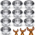 10 Pcs 8 Cup Metal Dog Bowls Stainless Steel Thickened Food Bowls Travel Kennel Food and Water Dish for - MDM Australian
