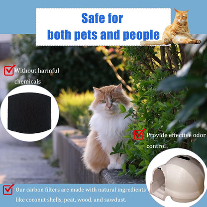 Carbon Filters Compatible with Petmate Booda Clean Step Cat Litter Box - Thickened and Durable Activated Charcoal Filters, Absorb Odors/Control Damp from Pets/Keep Home Fresh (6 Pack)