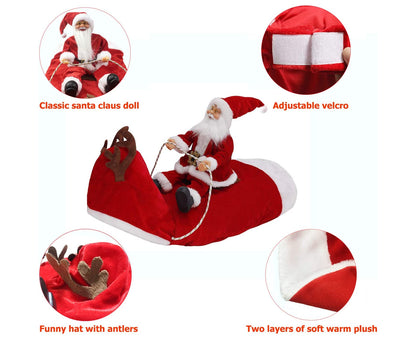 Santa Dog Costume Christmas Pet Clothes Santa Claus Riding Pet Costumes Party Dressing Up Dogs Cats Outfit For Small Medium Dogs Cats