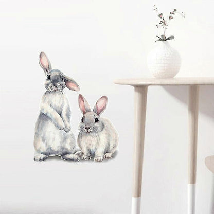 30*40cm Typography Wall Sticker Two Cute Rabbits babies Room