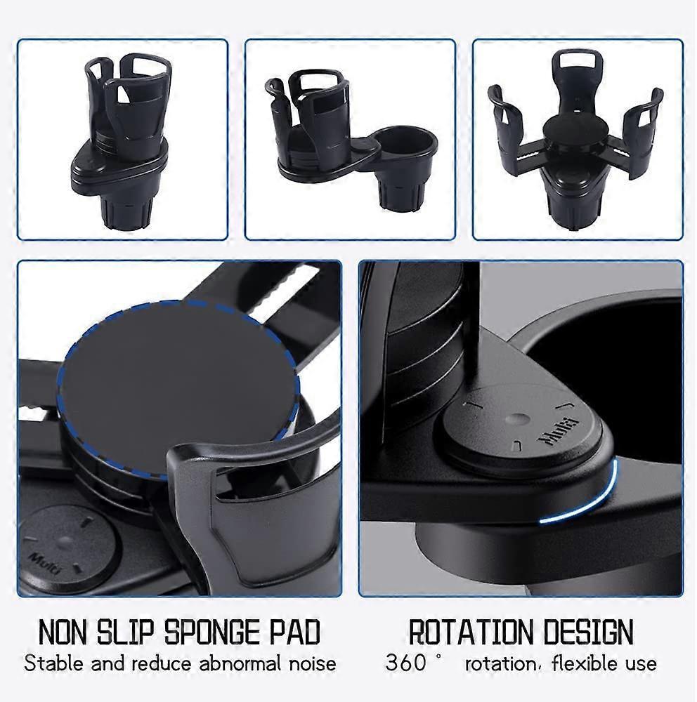 2-in-1 Car Cup Holder Expander - Adjustable Multifunctional Organizer for Travel Use