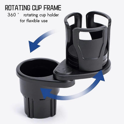 2-in-1 Car Cup Holder Expander - Adjustable Multifunctional Organizer for Travel Use