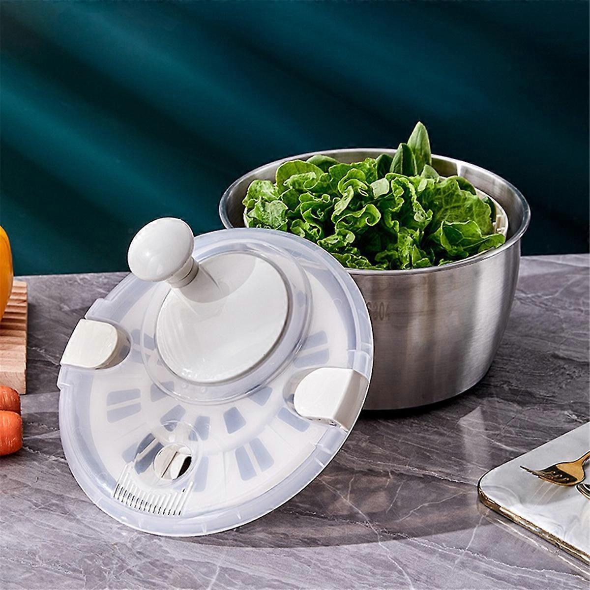Salad Spinner Fruit and Vegetable Dryer with Milky Liner
