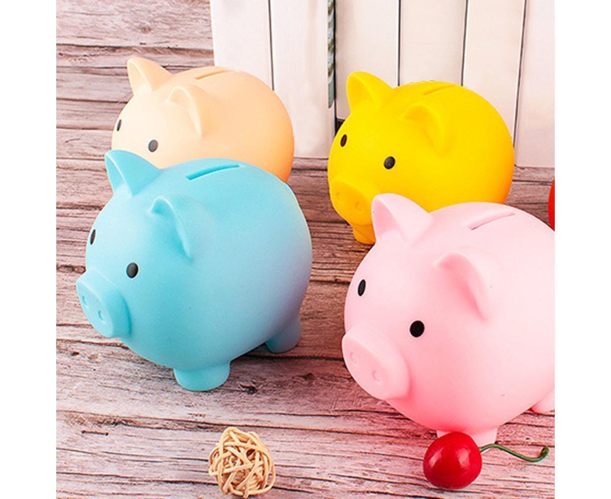 Christmas Cartoon Pig Shaped Money Saving Box Bank Coins Storage Case Home Decor-Yellow L