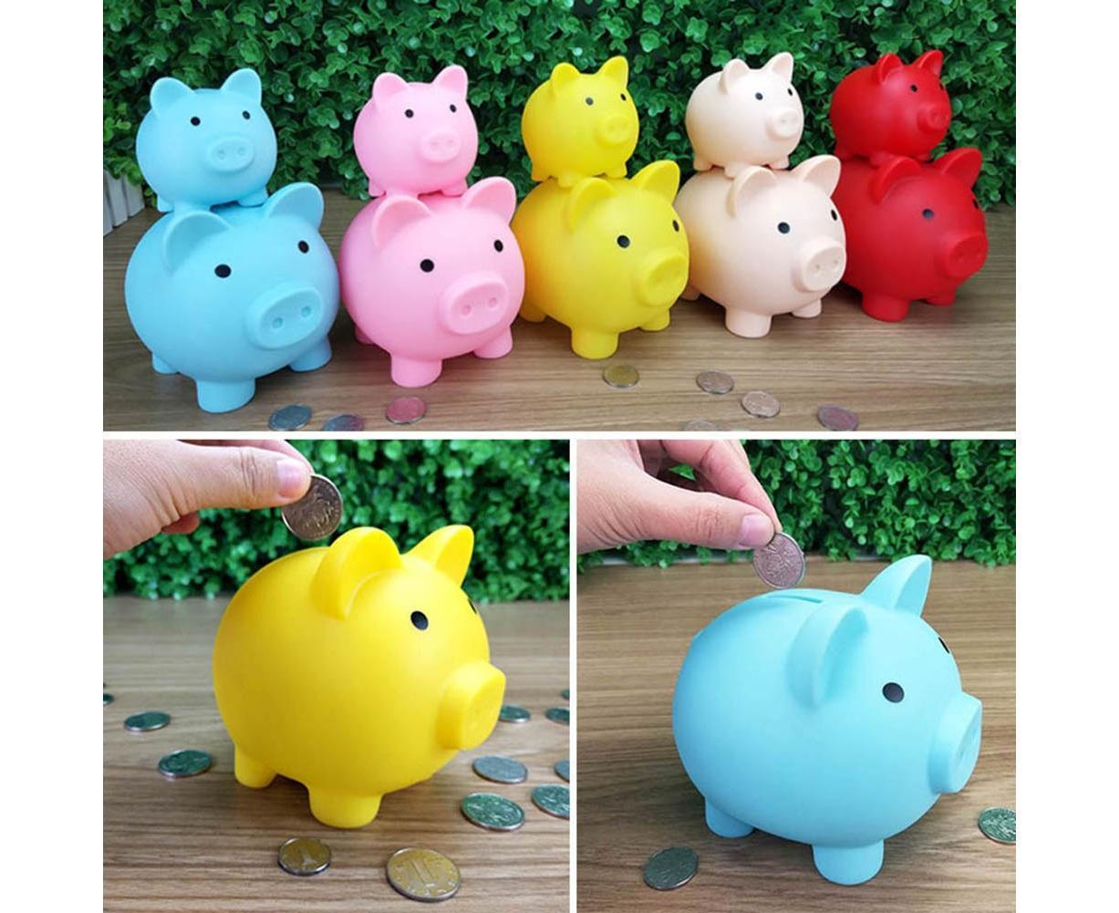 Christmas Cartoon Pig Shaped Money Saving Box Bank Coins Storage Case Home Decor-Yellow L