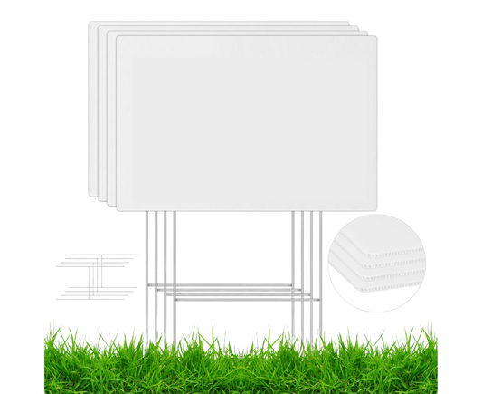 4Pcs Blank Yard Signs with H Stakes - 4pcs