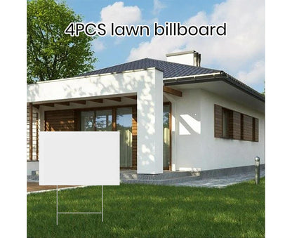 4Pcs Blank Yard Signs with H Stakes - 4pcs