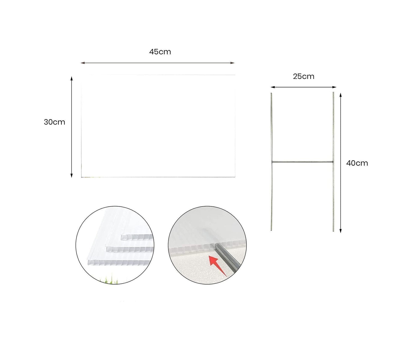 4Pcs Blank Yard Signs with H Stakes - 4pcs